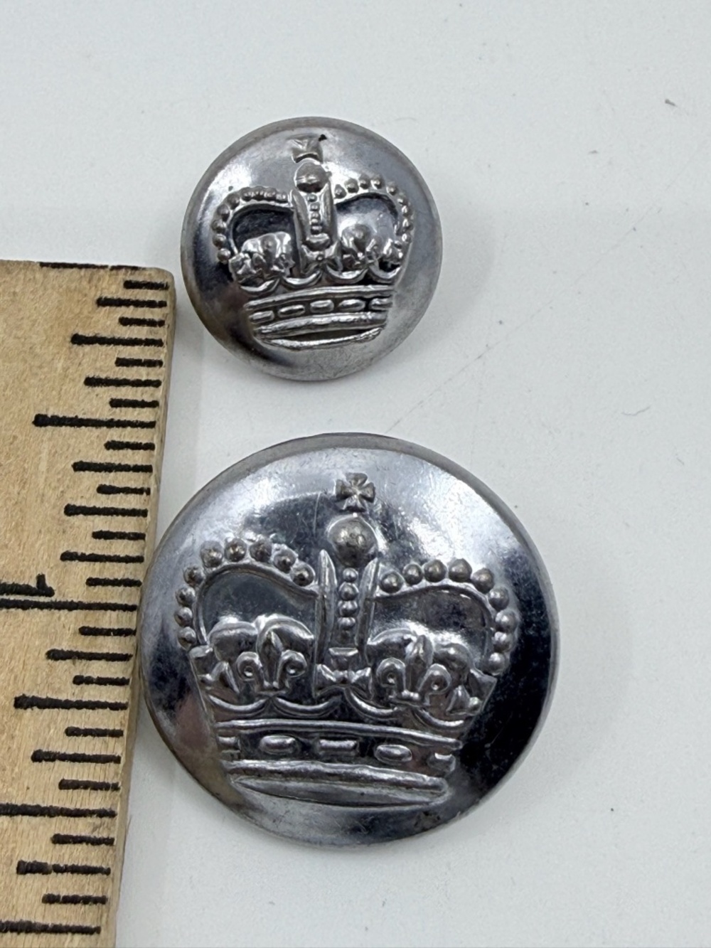 12 Vintage British Queens Crown Metal Blazer Buttons